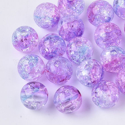 Perles en acrylique transparentes craquelées X-CACR-N002-10-1