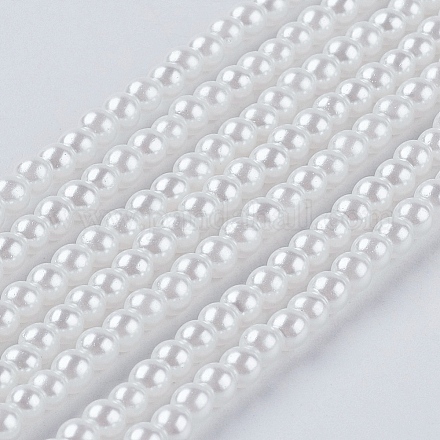 Umweltfreundliche runde Perlenstränge aus gefärbtem Glasperlen HY-A002-3mm-RB001-1