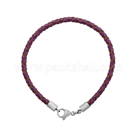 Braided Leather Cord Bracelet Makings MAK-M020-10-G-1