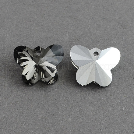 Farfalla placcato pendenti di vetro X-EGLA-R083-02-1