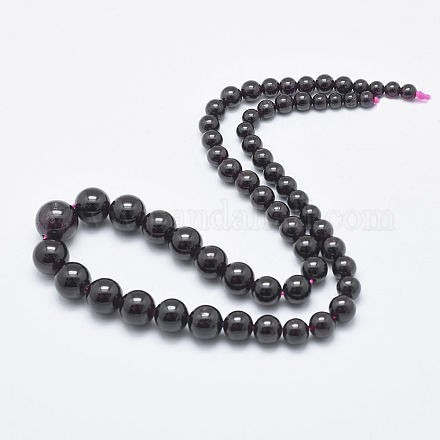 Natürlicher Granat absolvierte Perlenketten NJEW-K098-04-1