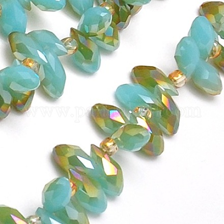Electroplate Glass Beads Strands EGLA-A001-6x12mm-H36-1