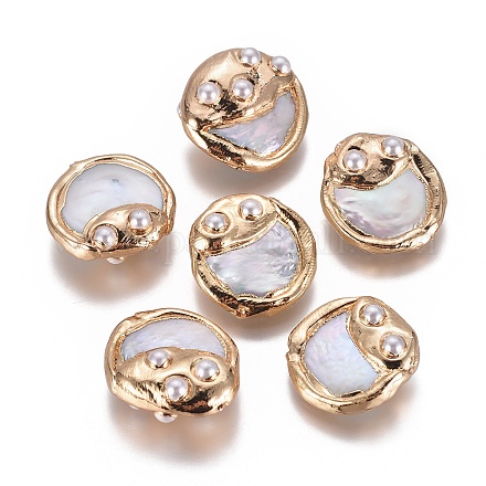 Perlas naturales abalorios de agua dulce cultivadas PEAR-L028-05G-1