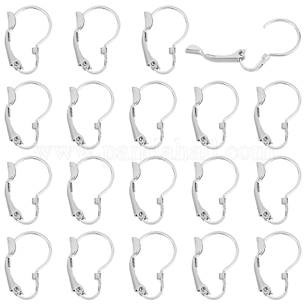 DICOSMETIC 20Pairs Stainless Steel Leverback Earring Findings Earring Hooks with Loop 1mm Hole Leverbacks Earring Hooks French Earwires for DIY Earring Jewelry Making STAS-DC0007-32-1
