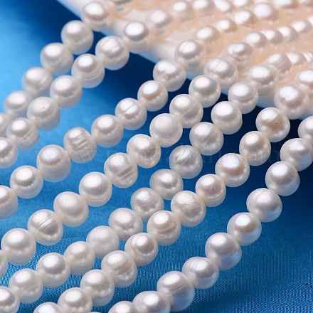Hebras de perlas de perlas de agua dulce cultivadas naturales de papa PEAR-E007-7-8mm-AA-01-1