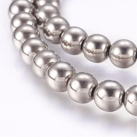 Chapelets de perles en hématite synthétique sans magnétique G-P277-06-8mm-1