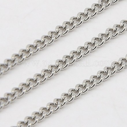 3.28 Feet 304 Stainless Steel Curb Chain Twist Link Chains X-CHS-K001-18-2.2mm-1