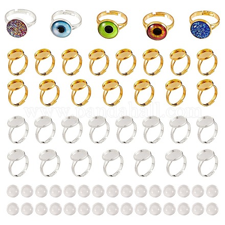 Kit per la creazione di anelli rotondi piatti fai da te DIY-SZ0007-80-1