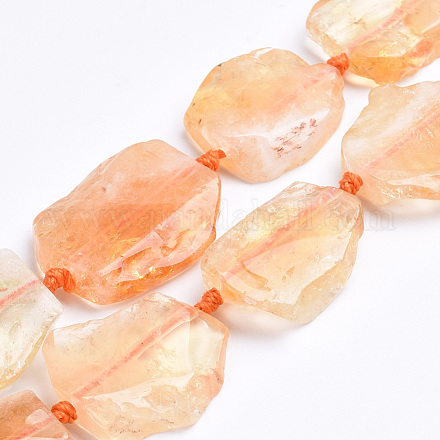 Chapelets de perles de citrine naturelle G-S268-07-1