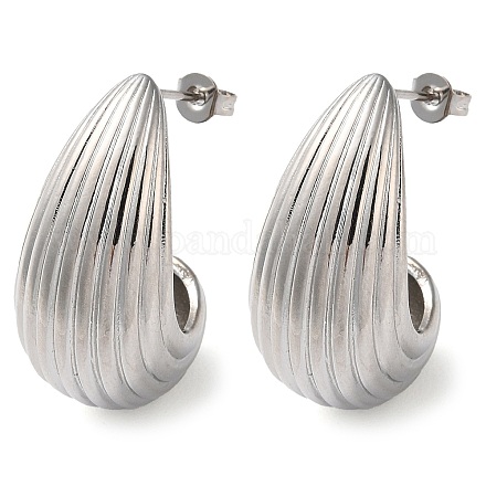 Teardrop Brass Stud Earrings for Women EJEW-A034-04P-1