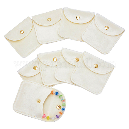 NBEADS 20 Pcs Velvet Jewelry Pouches with Snap Button TP-WH0007-12G-01-1