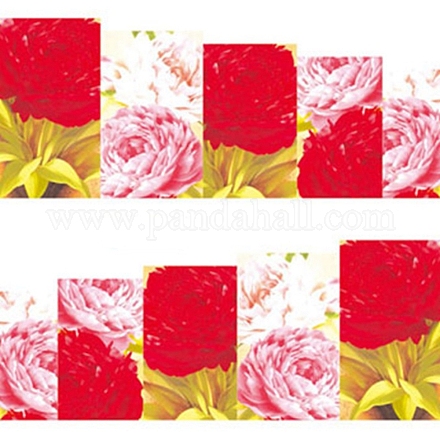透かしスライダージェルネイルアート  花の星空模様フルカバーはネイルステッカーを包みます  女性の女の子のためのDIYネイルアートデザイン  カラフル  6x5cm MRMJ-Q080-A074-1