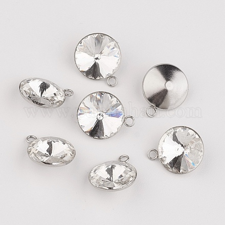 Encantos de rhinestone de cristal de acero inoxidable GLAA-L015-D01-1