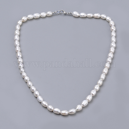 Colliers de perles de nacre naturelle PEAR-S012-59-1