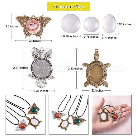 Kit de fabricación de joyas con colgante de animal diy DIY-SZ0008-68-1