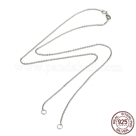 Piezas de collar de cadenas tipo cable de plata de ley 925 chapadas en rodio STER-B001-03P-A-1