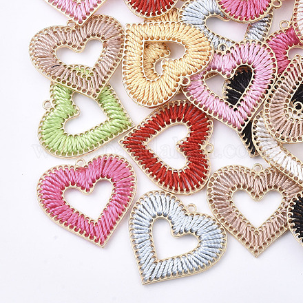 Polyester Thread Woven Pendants FIND-S319-09-1
