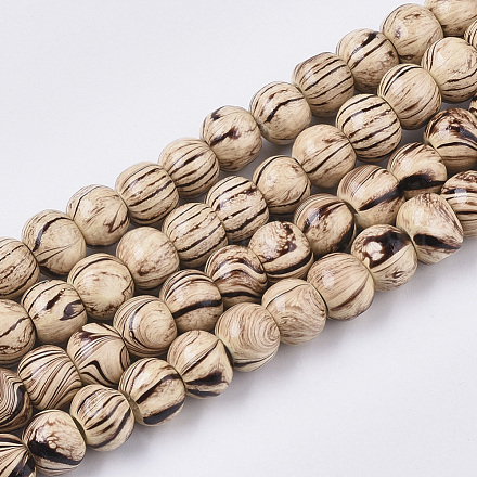 Brins de perles en bois naturel teint WOOD-T025-006-LF-1