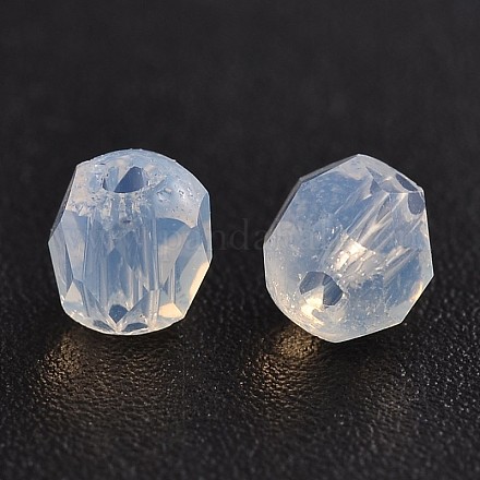 Faceted Round Opalite Glass Beads GLAA-J085-D01-1