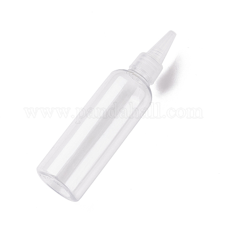(キズのため不良見切り販売)液体用空ペットボトル  とんがり口トップキャップ付き  透明  15cm  容量：100ml（3.38fl.oz） DIY-XCP0002-16B-1