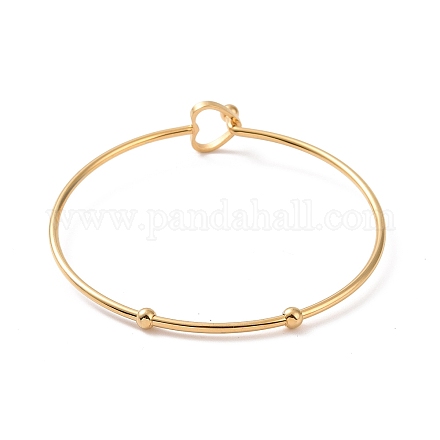 201 Stainless Steel Hollow Out Heart Bangle BJEW-P285-01G-1