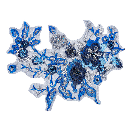 3d fleur organgza polyester broderie ornement accessoires DIY-WH0297-20F-1