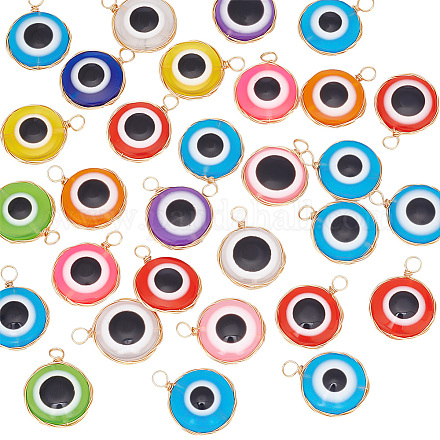Arricraft 30pcs colgantes de resina de mal de ojo transparente FIND-AR0003-04-1