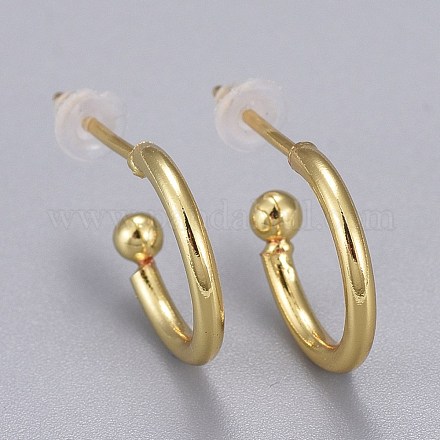 Brass Stud Earrings EJEW-K083-13G-1