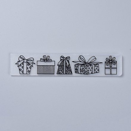プラスチックエンボスフォルダー  凹凸エンボスステンシル  手工芸品の写真アルバムの装飾のため  誕生日をテーマにした模様  30x150x2.5mm DIY-P007-D05-1