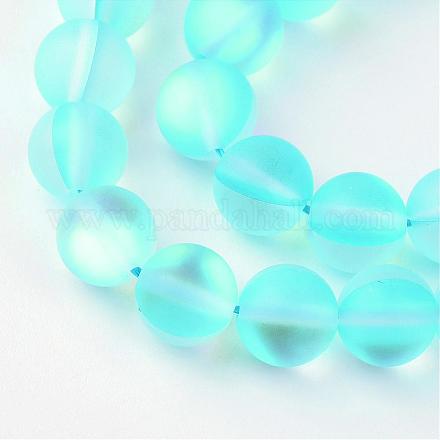 Chapelets de perles en pierre de lune synthétique G-R375-10mm-A04-1