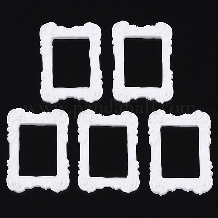樹脂オープンバックベゼル  フォトフレーム形状  ホワイト  47~48x34~35x7mm X-CRES-N022-58-1