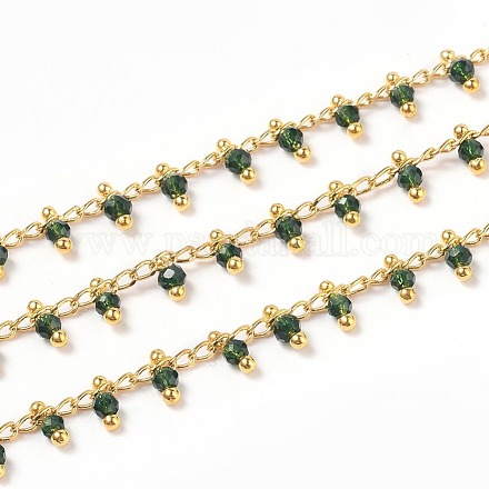 Chaînes de perles de verre faites à la main de 3.28 pied X-CHC-K008-B08-1