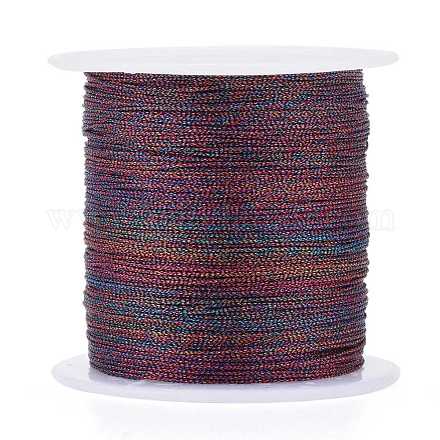 ポリエステル編組メタリック糸  DIYの編みこみのブレスレット作りと刺繡のために  カラフル  0.4mm  6プライ  約54.68ヤード（50m）/ロール OCOR-I007-B-25-1