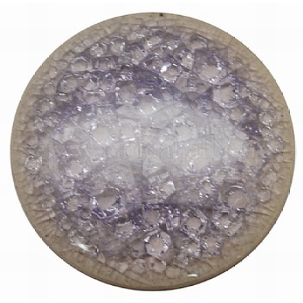 Tondo cabochon porcellana handmade crackle piatte X-PORC-P001-2-1