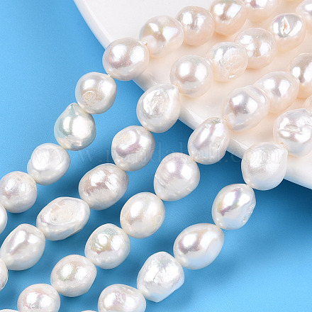 Fili di perle di perle d'acqua dolce coltivate naturali PEAR-N014-10A-1
