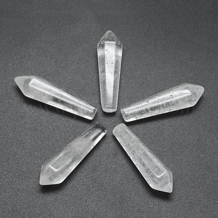 天然水晶ビーズ  水晶  癒しの石  レイキエネルギーバランシング瞑想療法杖  弾丸  ドリルなし/穴なしビーズ  30.5x9x8mm G-E490-C06-1