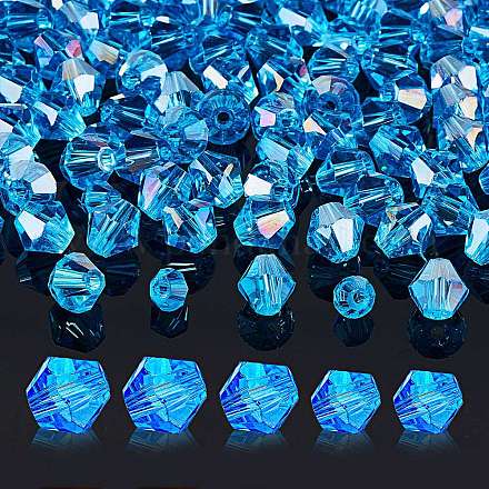 10 brins 2 brins de perles de verre de galvanoplastie transparentes de style EGLA-SZ0001-36B-1