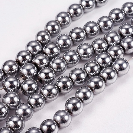 Chapelets de perles en hématite synthétique sans magnétiques X-G-J169A-8mm-02-1