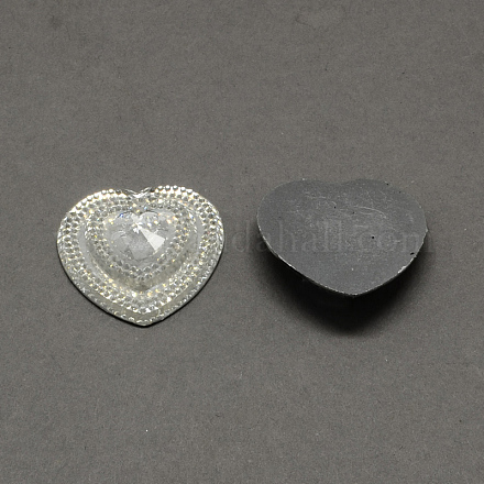 Heart Resin Cabochons CRES-R128C-129-1