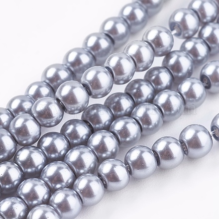 Glass Pearl Beads Strands HY4mm97-1