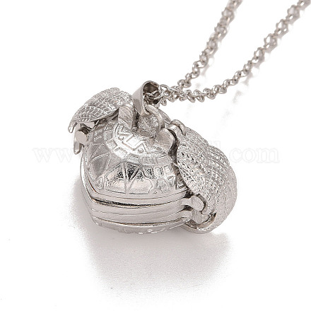 Сердце расширяющееся фото медальон кулон ожерелье для женщин мужчин NJEW-SZ0001-40B-1