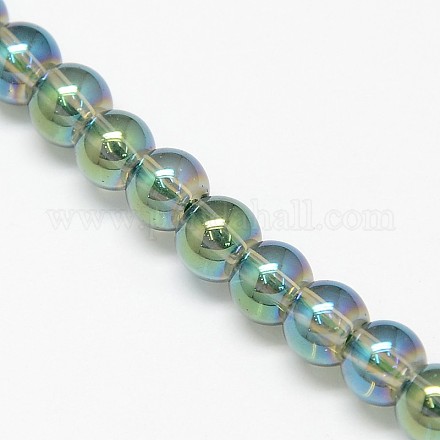 Chapelets de perles rondes en verre cristal électrolytique EGLA-F037-6mm-A04-1