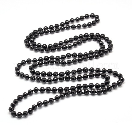 Round Glass Pearl Beaded Necklaces NJEW-O059-11F-8mm-1