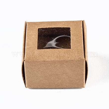 Boîte-cadeau en papier kraft créatif pliable rectangle CON-B002-04B-02-1