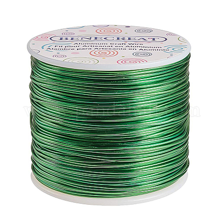BENECREAT 17 Gauge (1.2mm) Aluminum Wire 380FT (116m) Anodized Jewelry Craft Making Beading Floral Colored Aluminum Craft Wire - Green AW-BC0001-1.2mm-10-1