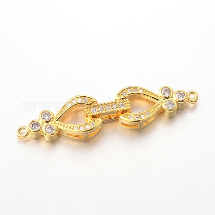 Brass Micro Pave Cubic Zirconia Fold Over Clasps ZIRC-I014-73G-FF-1