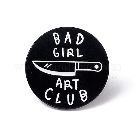 Wort Bad Girl Art Club Emaille-Pin JEWB-A005-03-02-1