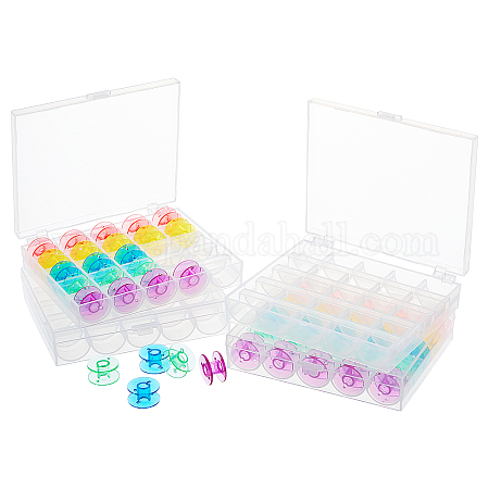 25-compartment Bobbin Storage Box With 25pcs Colored Plastic