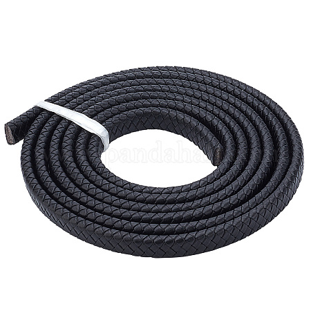 Wholesale GORGECRAFT 5.5 Yard Braided Leather Cord 3mm Wide Round Braided  Leather Strap for Bracelet Neckacle Beading Jewelry Making 