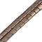 Electroplated Non-magnetic Synthetic Hematite Beads Strands, Square, 2-Hole, Coffee Plated, 5x5x2mm, Hole: 0.8mm, about 74pcs/strand, 15.75 inch(40cm)